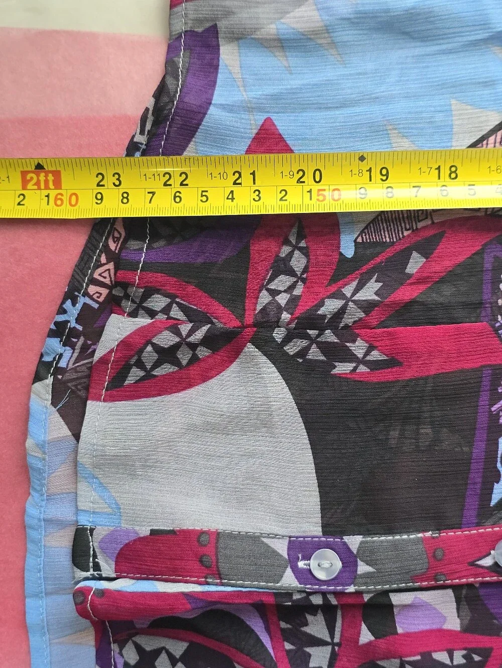 Jaipur Blue and Purple Boho Ruffled Chiffon Blouse NEW L